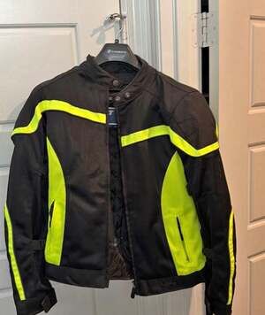 BILT Techno Mesh Women's Motorcycle Jacket Black/Hi-Viz Yellow Size Medium